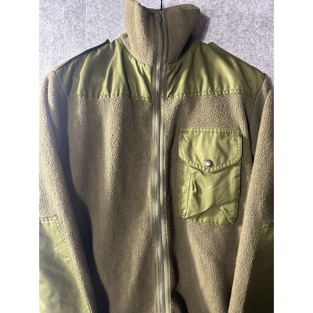 Vintage Canadian Forces Military OD Green Cold Weather Fleece Jacket 1990s